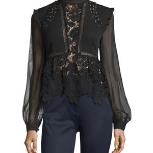 Self-Portrait Floral Lace Top